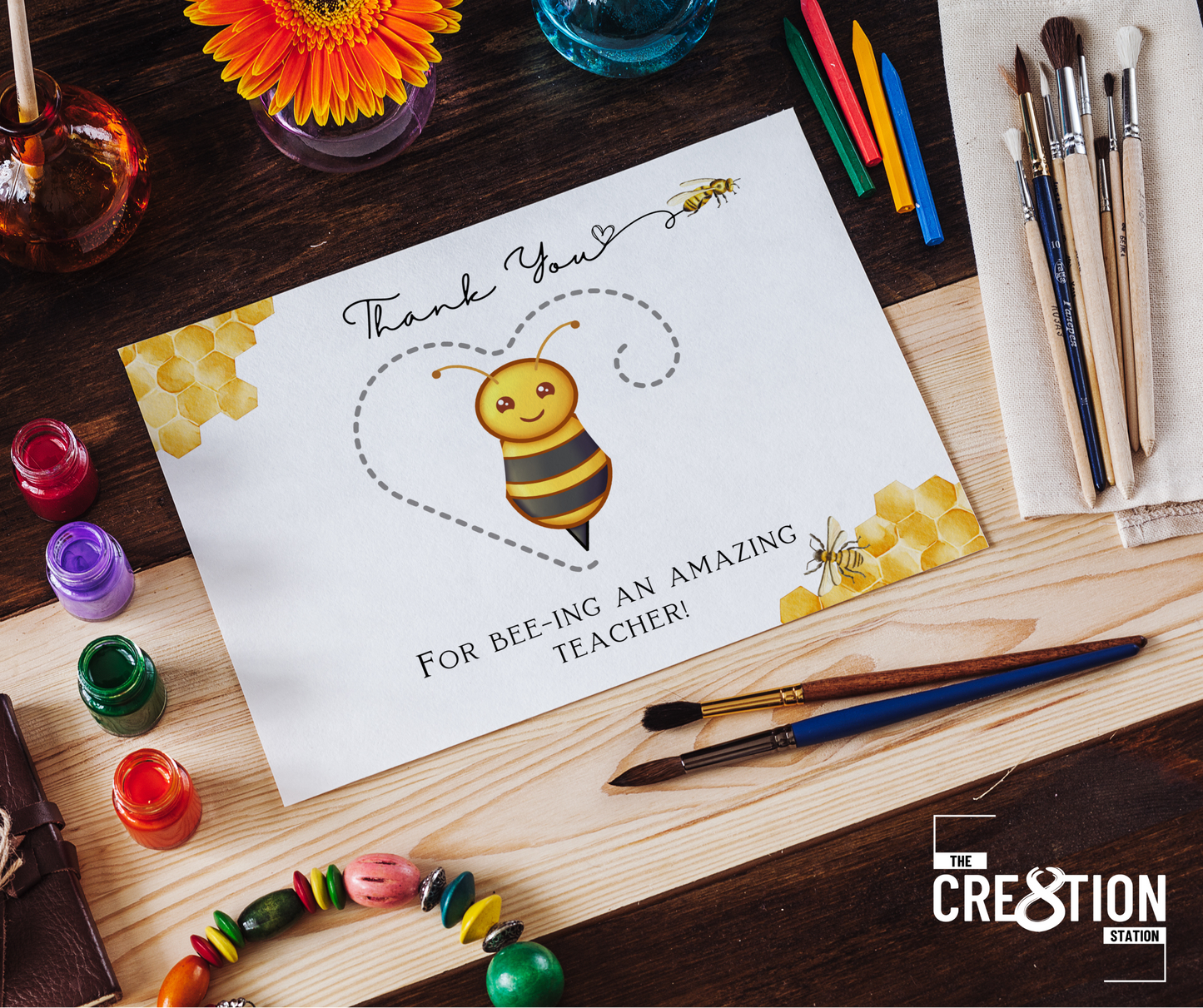 BEE-ING AN AMAZING TEACHER FOOTPRINT CRAFT